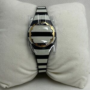 Kate Spade KSA31207 Blk & Wht Stripe Scallop Activity & Sleep Tracker NWOT $125